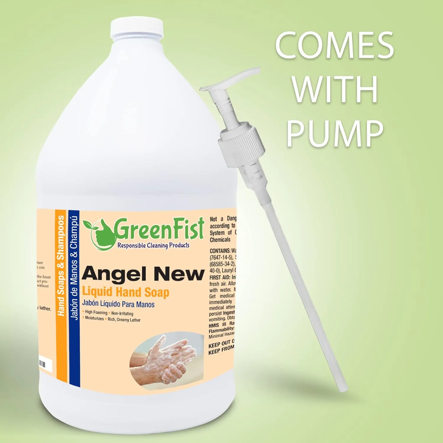 GreenFist Lotionized Hand Soap [ Liquid Gel Refill ] Made in USA, 128 Ounce (1 Gallon) (Citrus w/Pump)