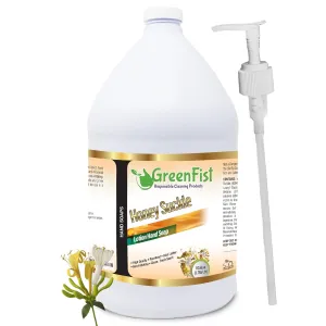 GreenFist Lotionized Hand Soap [ Liquid Gel Refill ] Made in USA, 128 Ounce (1 Gallon) (Honey Suckle w/Pump)