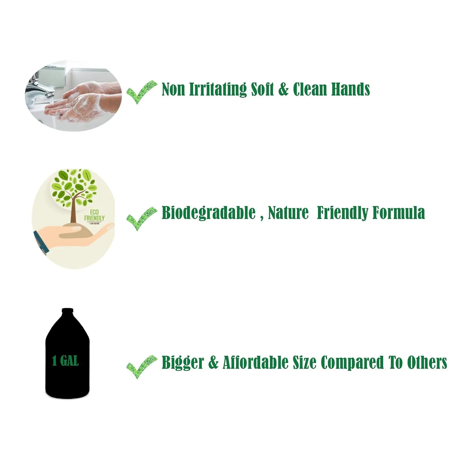 GreenFist Lotionized Hand Soap [ Liquid Gel Refill ] Made in USA, 128 Ounce (1 Gallon) (Honey Suckle w/Pump)
