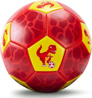 hahaland Size 3 Soccer Ball for Kids with Pump Mesh Bag - Dinosaur Ball Set - Outside/Backyard/Outdoor Toys for Kids Ages 3-4-5-8 - Kid Games Soccer Birthday Gift for 3 Year Old