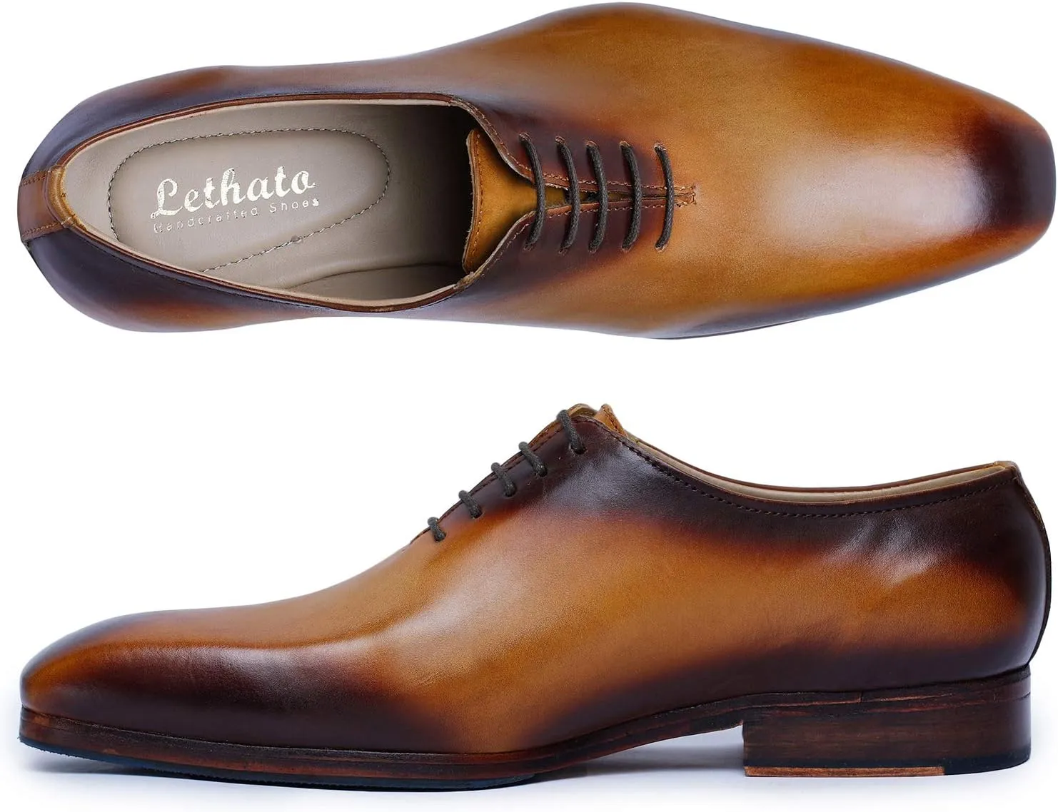Handcrafted Wholecut Oxford Men's Genuine Leather Lace Up Dress Shoes