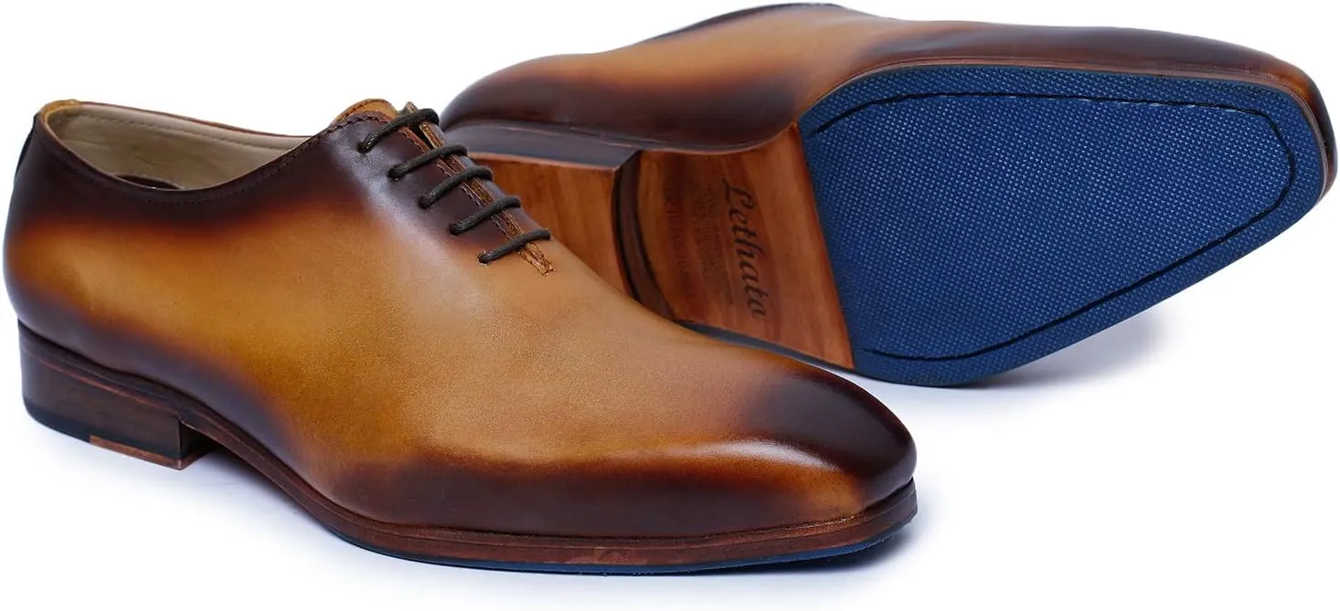 Handcrafted Wholecut Oxford Men's Genuine Leather Lace Up Dress Shoes