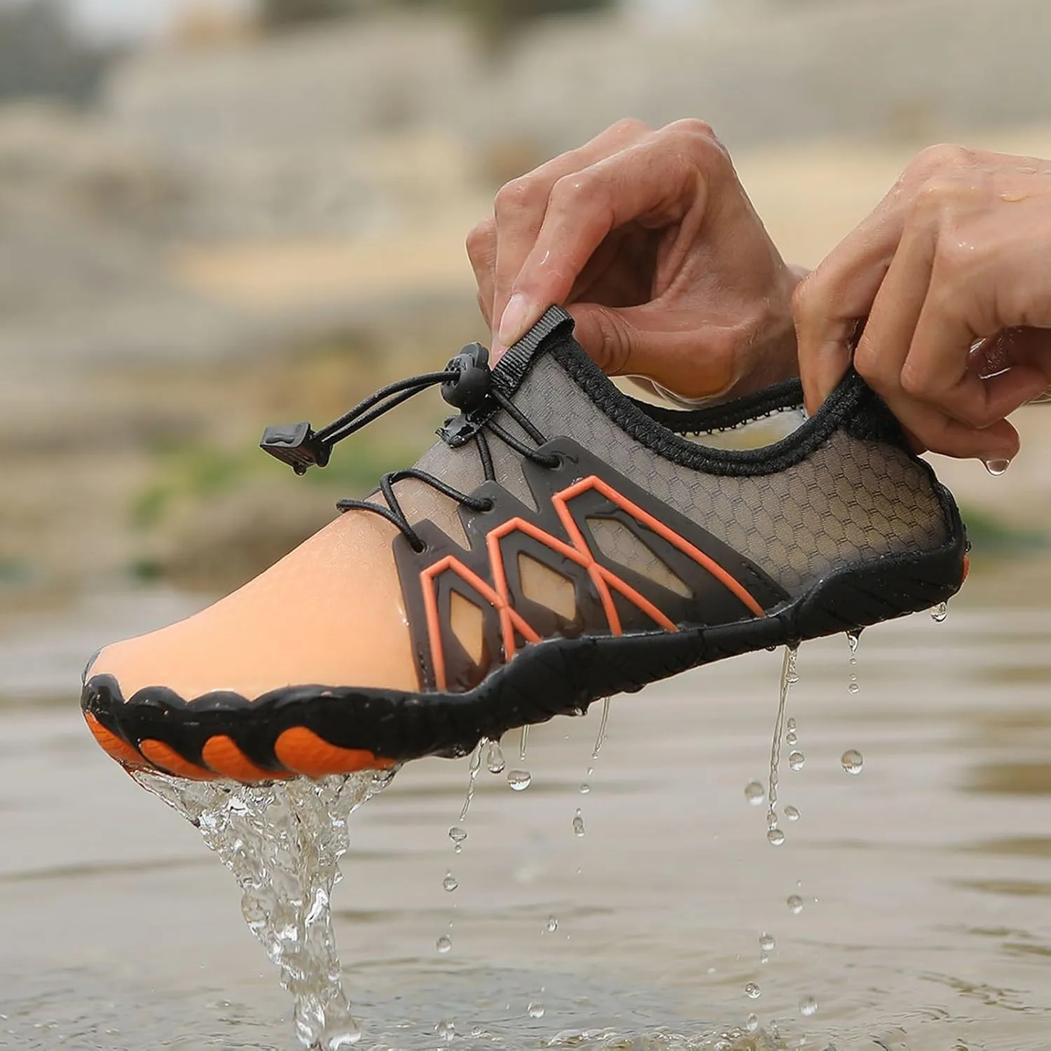 Hiking Footwear for Women Men Lightweight Healthy & Non-Slip Pro Water Shoes,Wide Toe Box & Non-Slip Fashion Trail Hike Comfortwear,Breathable Zero Drop Surf Footwear Comfortwear