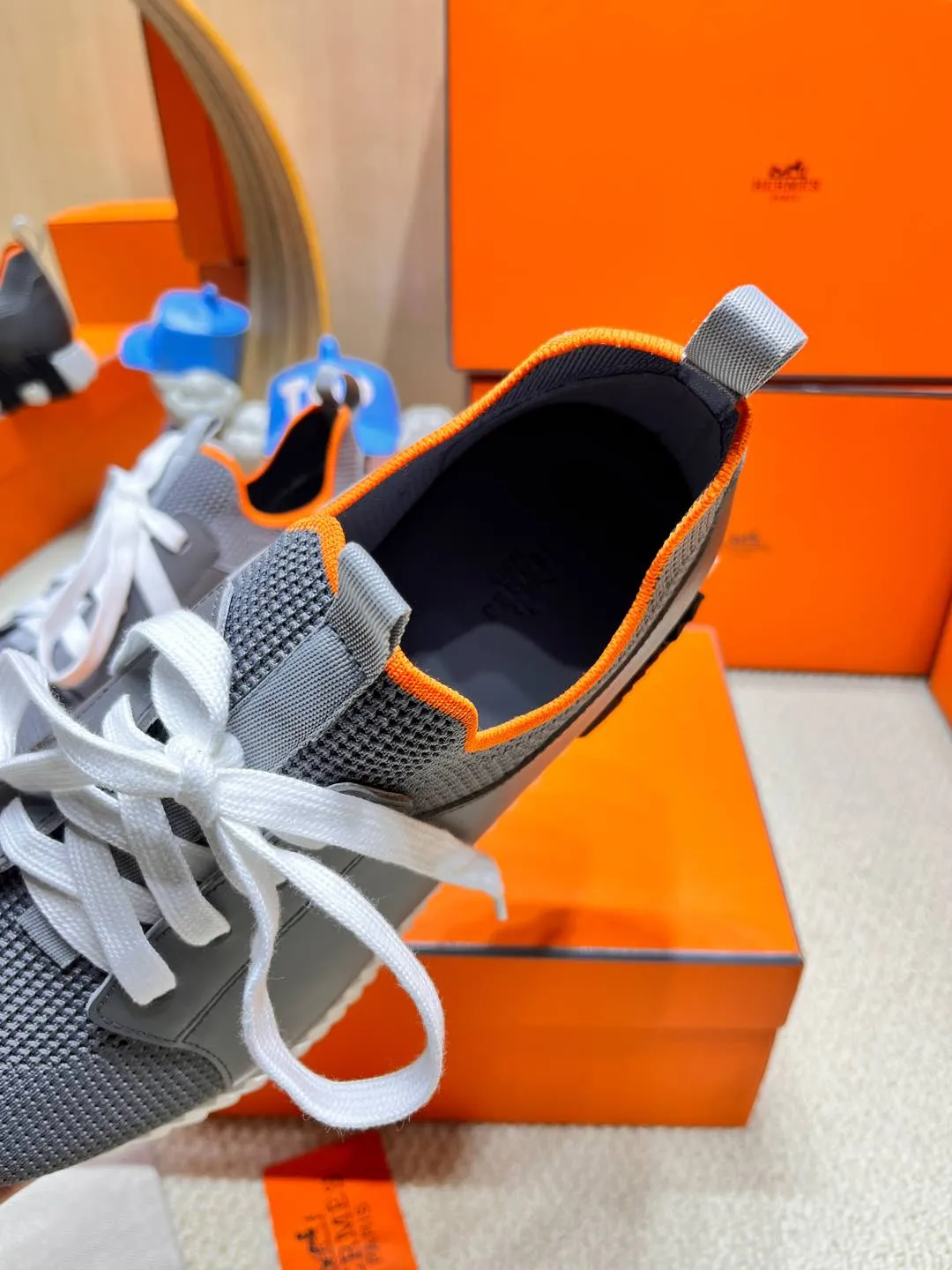 HM Depart slip-on Sneaker Gray Knitted fabric and Calfskin 206333