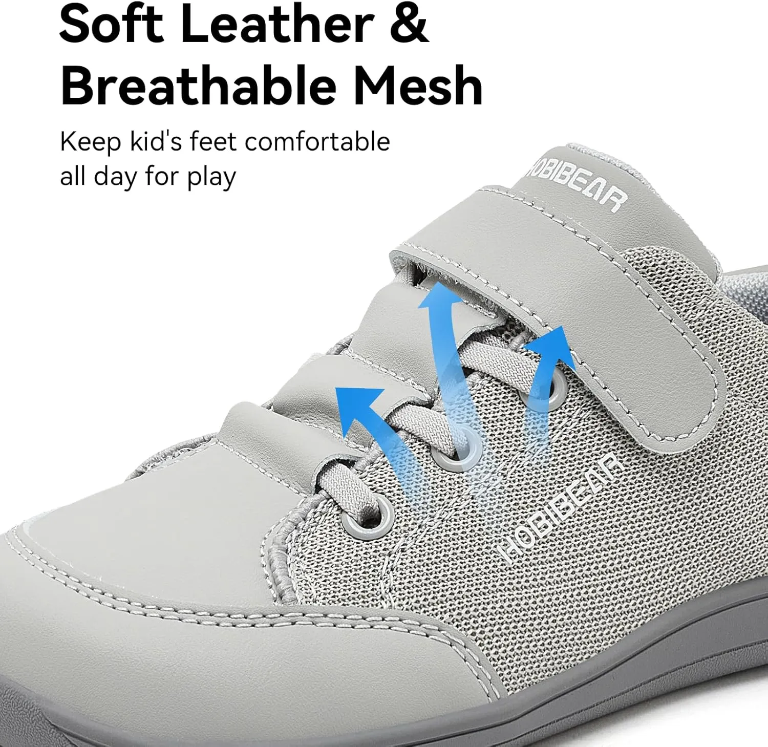 HOBIBEAR Kids Barefoot Shoes Wide Toe Box Zero Drop for Toddler Little Big Kid Boys Girls Walking Sneaker