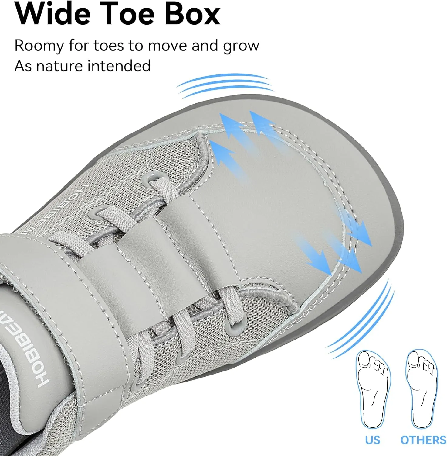 HOBIBEAR Kids Barefoot Shoes Wide Toe Box Zero Drop for Toddler Little Big Kid Boys Girls Walking Sneaker