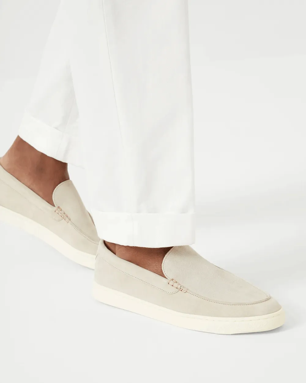 Hybrid Venetian Suede Loafer in Beige