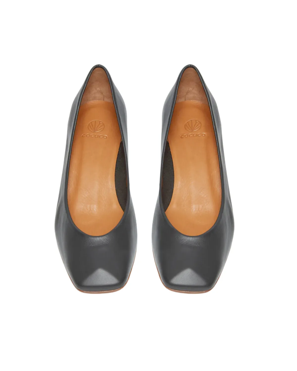 Icy Pump (Black Leather-Natural Heel)