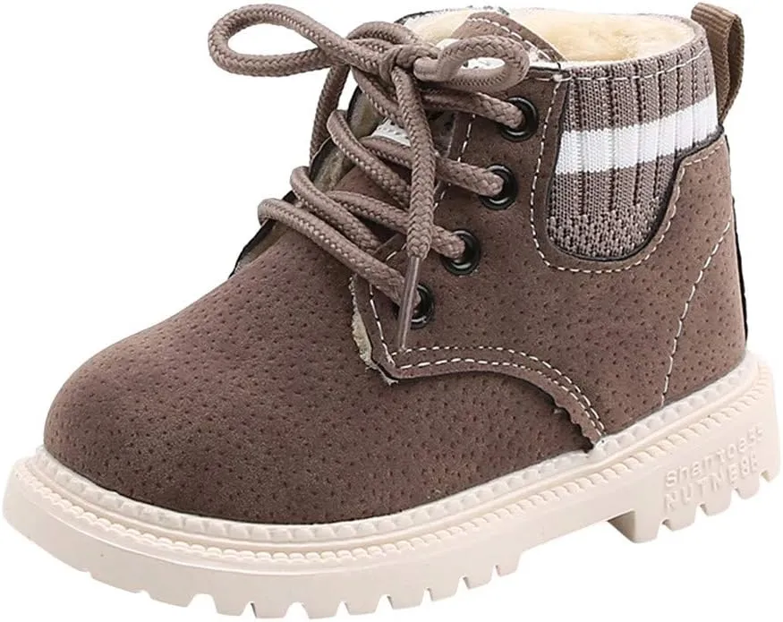 Infant Short Ankle Boots Kids Up Toddler Booties Boys Girls Warm Shoes Baby Lace Baby Shoes Size 4