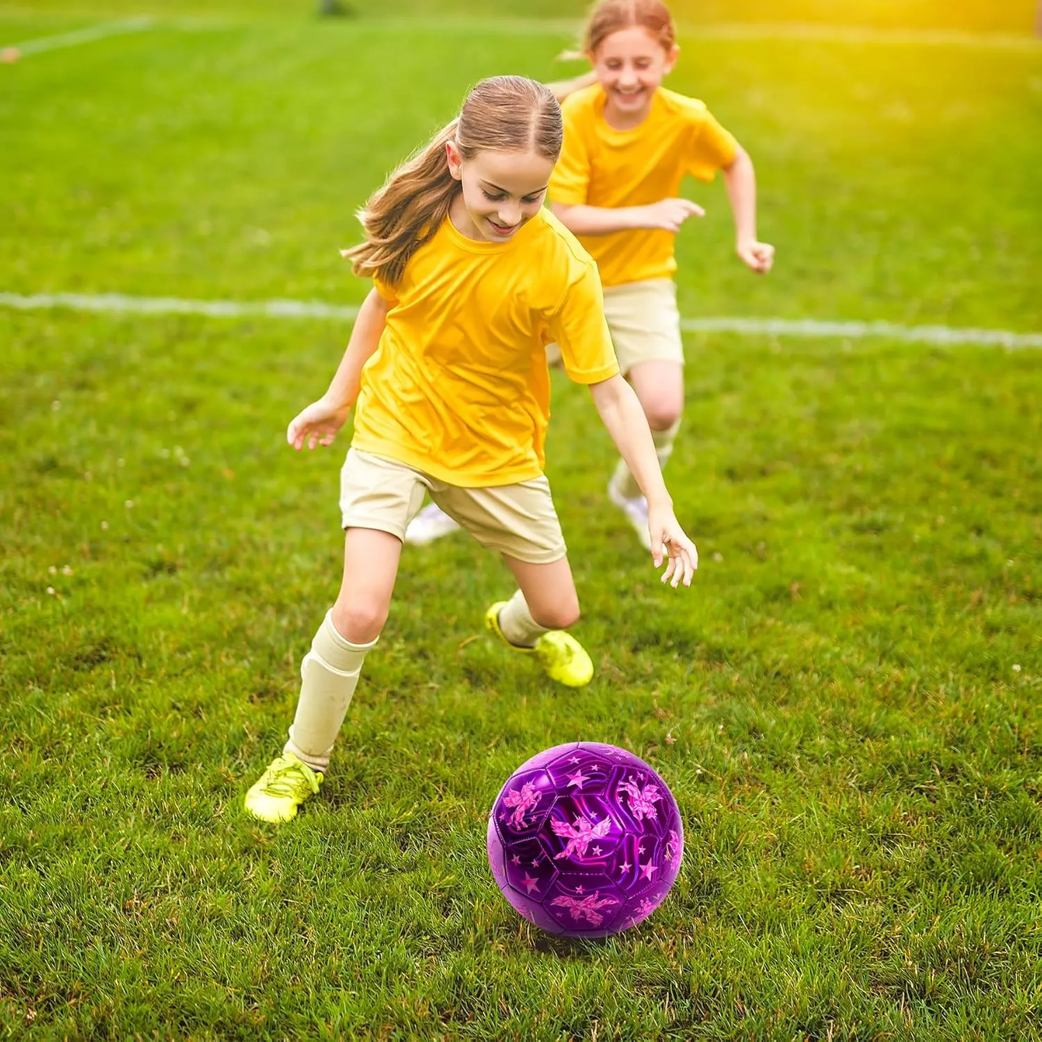 INPODAK Size 4 Soccer Ball for Kids with Pump, Mesh Bag and Gift Box, Pink Soccer Ball for Girls, Indoor Outdoor Sports Toy for Birthdays, Holidays and Practice