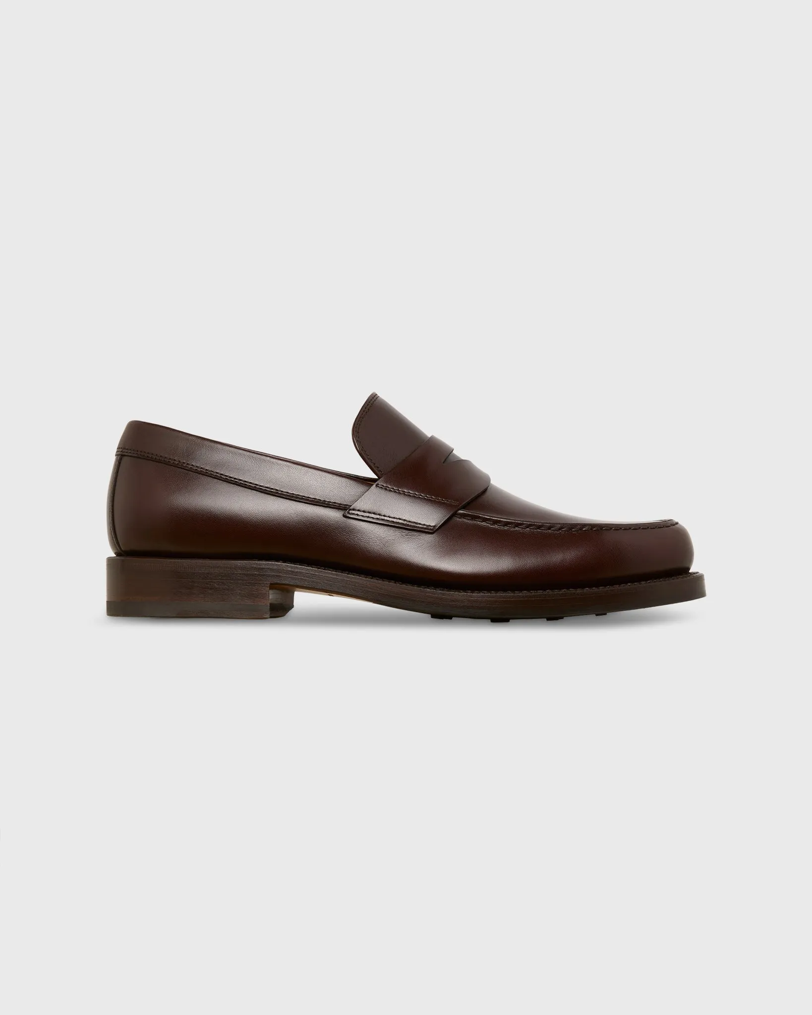 Italian Penny Loafer in Dark Brown Calfskin