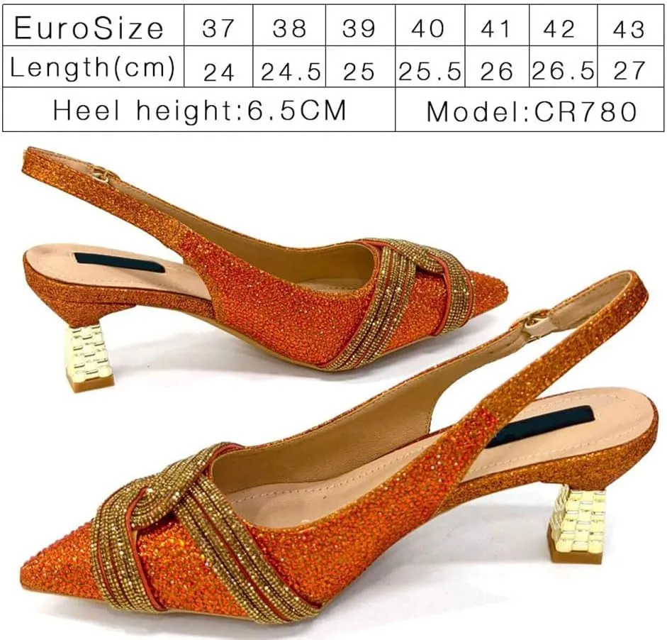 Italian Pointed Toe Rhinestone Heels Bag Nigeria Elegance Party Combo