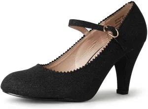 J. Adams Honey Mary Jane Shoes for Women – Retro Vintage Oxford Pumps with Low Kitten Heels, 1950s Round Toe Design and Adjustable Ankle Strap – Women’s Dress Shoes