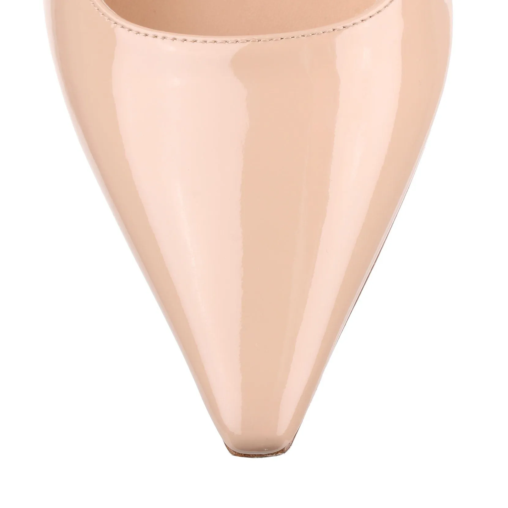 J'adior patent beige pump