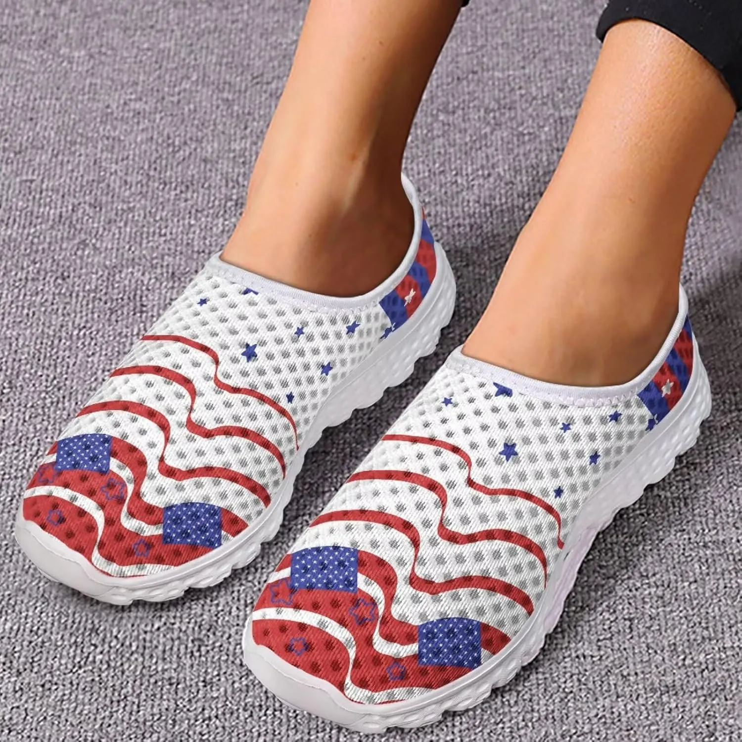 Jeiento Halloween Shoes for Women Men Halloween Party Walking Running Sneaker Shoes Slip-On Breathable Mesh Workout Fashion Shoes