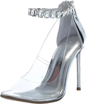Jessica Simpson Women's Samiyah Embellished Ankle Strap Stiletto Pump