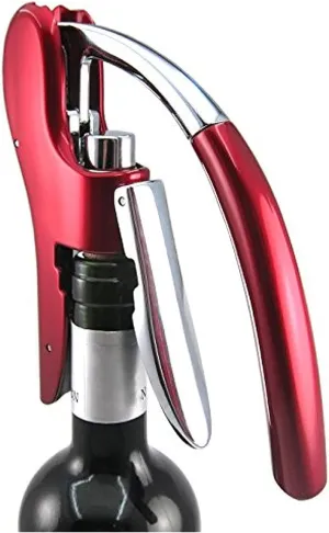 KAYCROWN Wine Bottle Opener, Vertical Lever Corkscrew with Built in Foil Cutter Design, Manual Handheld Corkscrew with Ergonomic Lever Pump