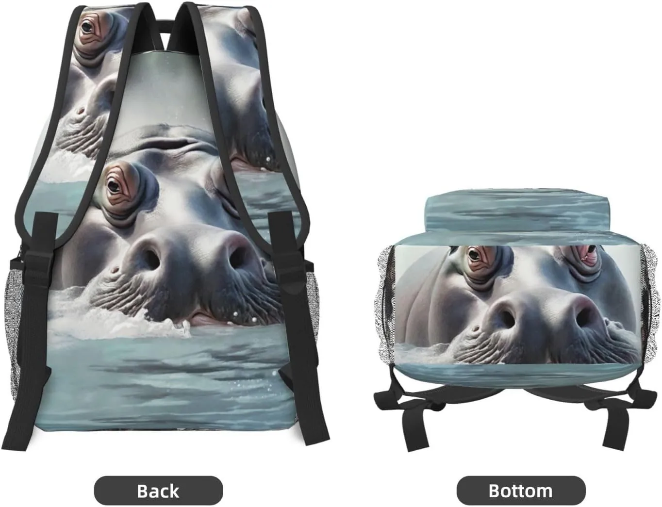 Large Capacity Anti-Theft Business Backpack Compatible with Diving Hippo Bath Shoulder Bag for Women