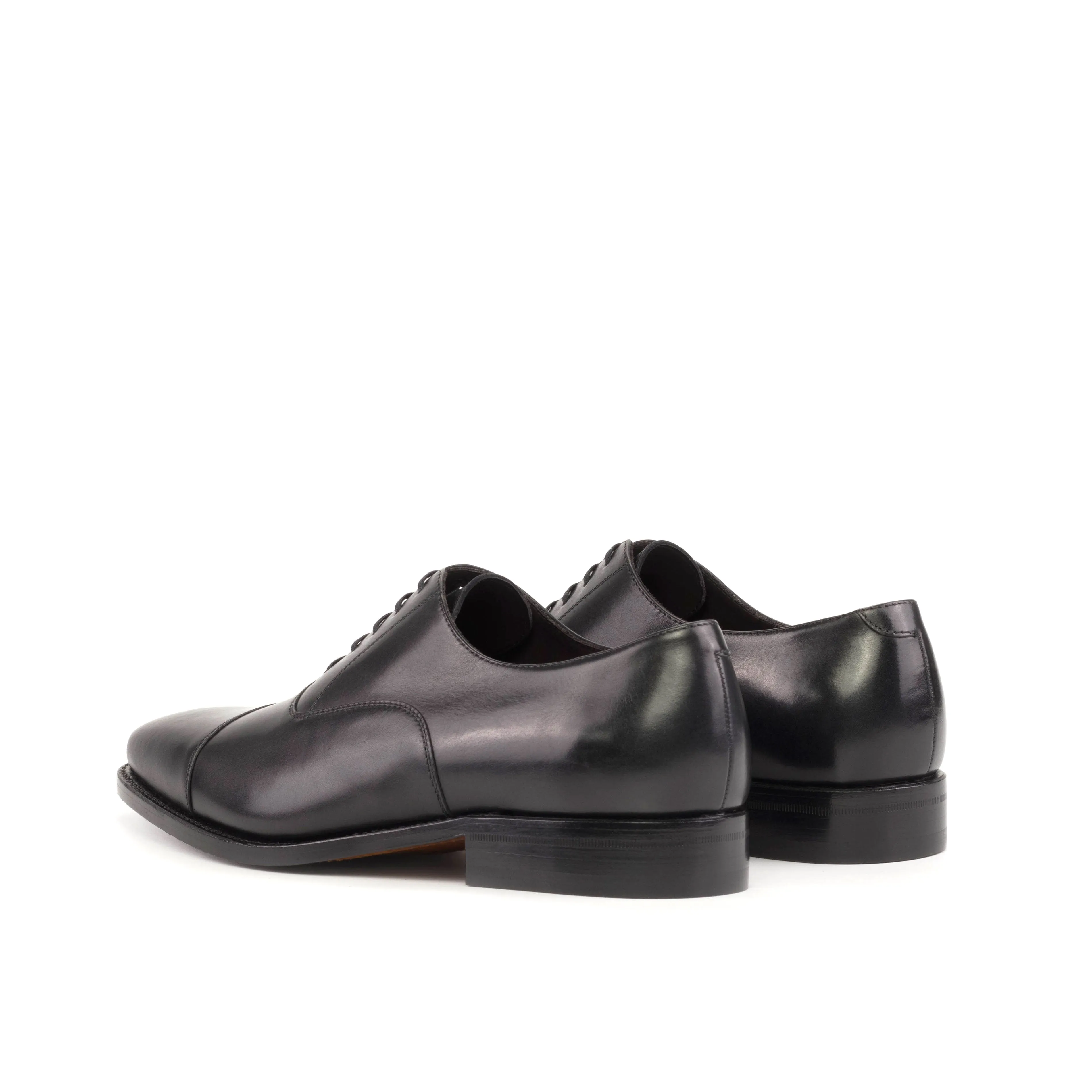 Leather Oxford Monti │ Black - Cognac Soles