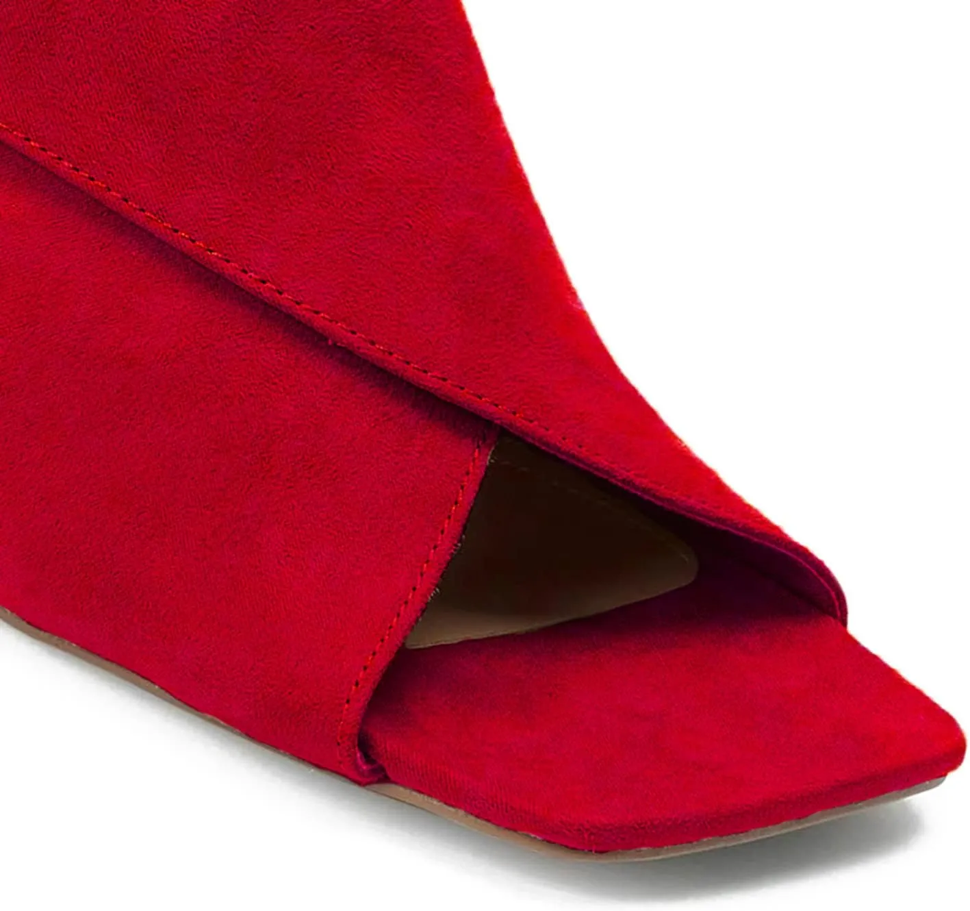 LEHOOR Women Chunky Heel Open Toe Booties Suede Side Cut-Out Ankle Boots Square Peep Toe 2 Inch Block Mid Heels Dress Heeled Sandal Booties Back Zipper Summer Casual Size 4-11 M US