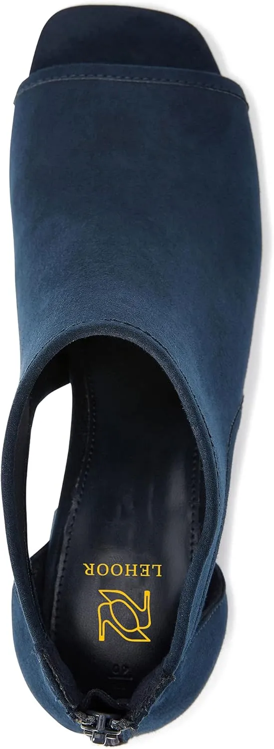 LEHOOR Women Chunky High Heel Booties Suede Open Toe Side Cut-Out Ankle Boots Back Zipper Matte 2” Block Stacked Heel Summer Casual Dress Heeled Ankle Sandal Booties Size 4-13 M US