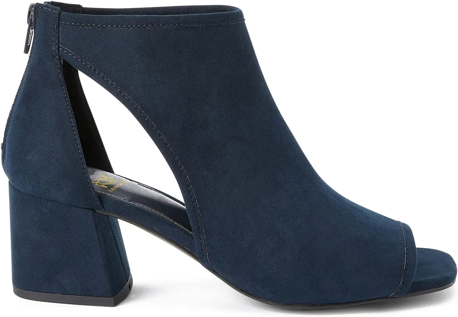 LEHOOR Women Chunky High Heel Booties Suede Open Toe Side Cut-Out Ankle Boots Back Zipper Matte 2” Block Stacked Heel Summer Casual Dress Heeled Ankle Sandal Booties Size 4-13 M US