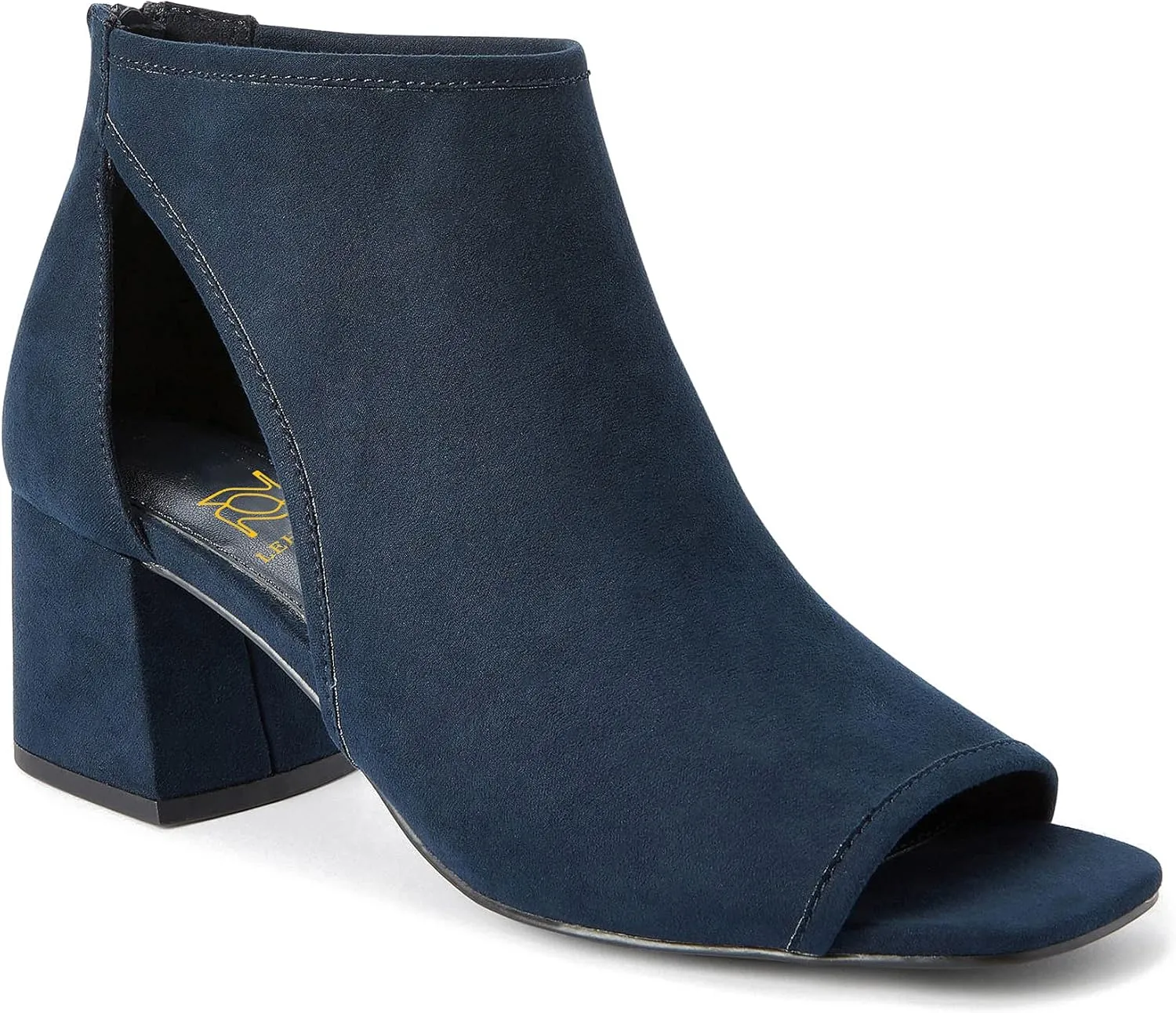 LEHOOR Women Chunky High Heel Booties Suede Open Toe Side Cut-Out Ankle Boots Back Zipper Matte 2” Block Stacked Heel Summer Casual Dress Heeled Ankle Sandal Booties Size 4-13 M US