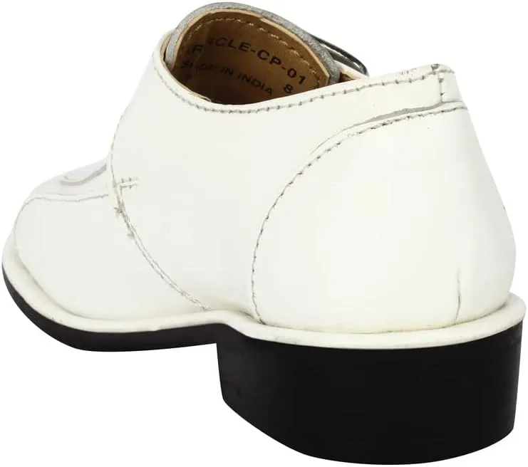 LIBERTYZENO Boys Animal Print Genuine Leather Kids Lace Up Oxford Dress Shoes for Prom Graduation