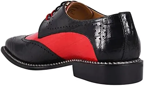 LIBERTYZENO Mens Genuine Leather Adults Wingtip Lace Up Oxford Dress Shoes for Prom Graduation