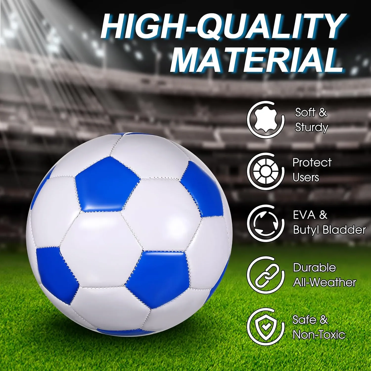 Libima 12 Pcs Soccer Balls with Pump Official Size 3/4/5 Soccer Ball Bulk for Child Adult School Sport Training Practice Back to School