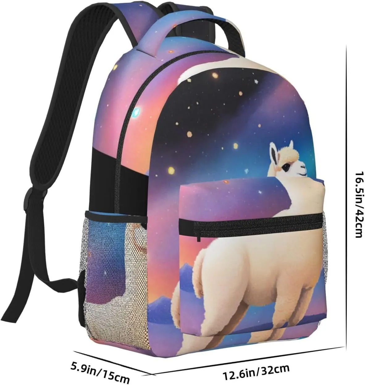 Lightweight Water Resistant Daypack for Daily Use Compatible with Cute Llama Rucksack