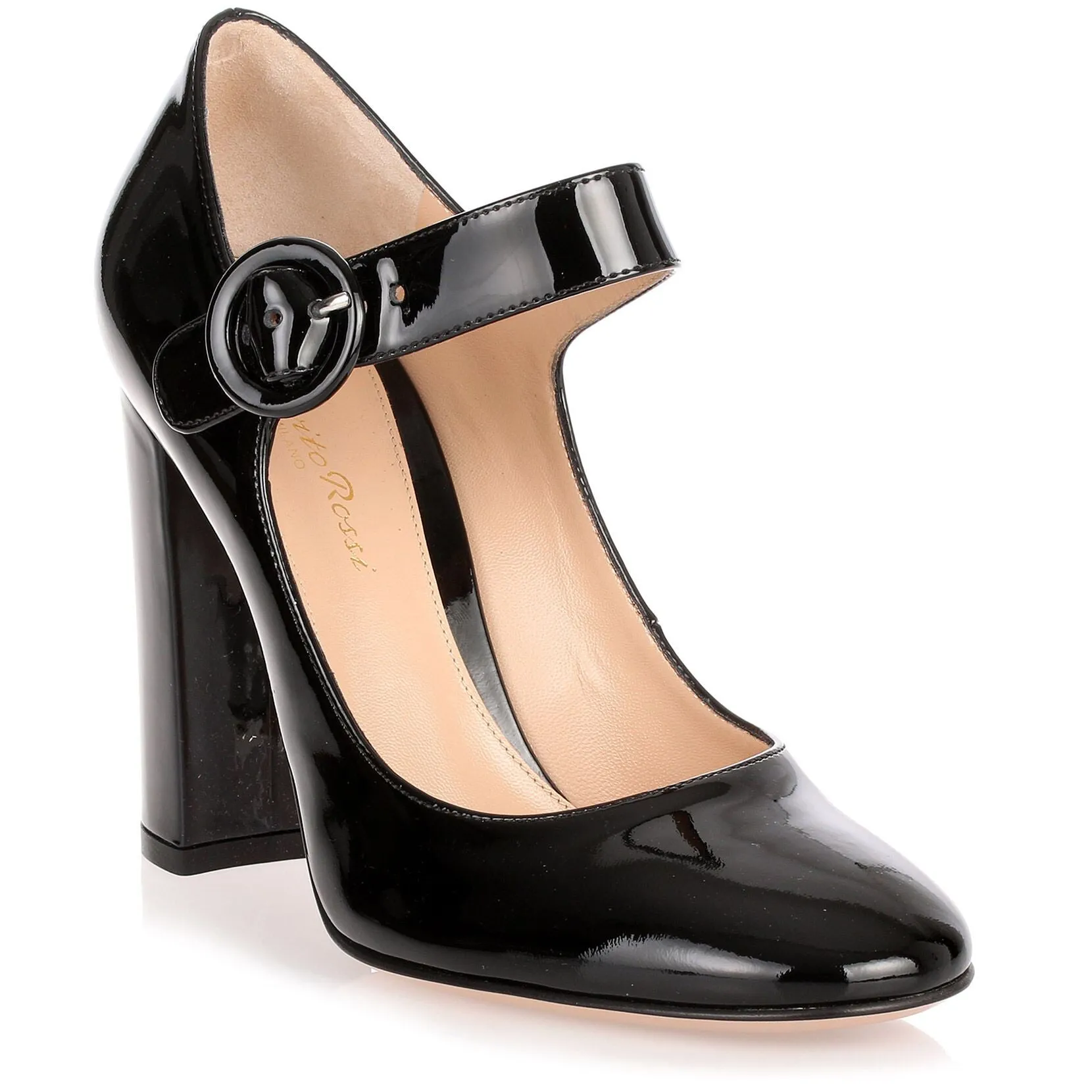 Lorraine black patent pump