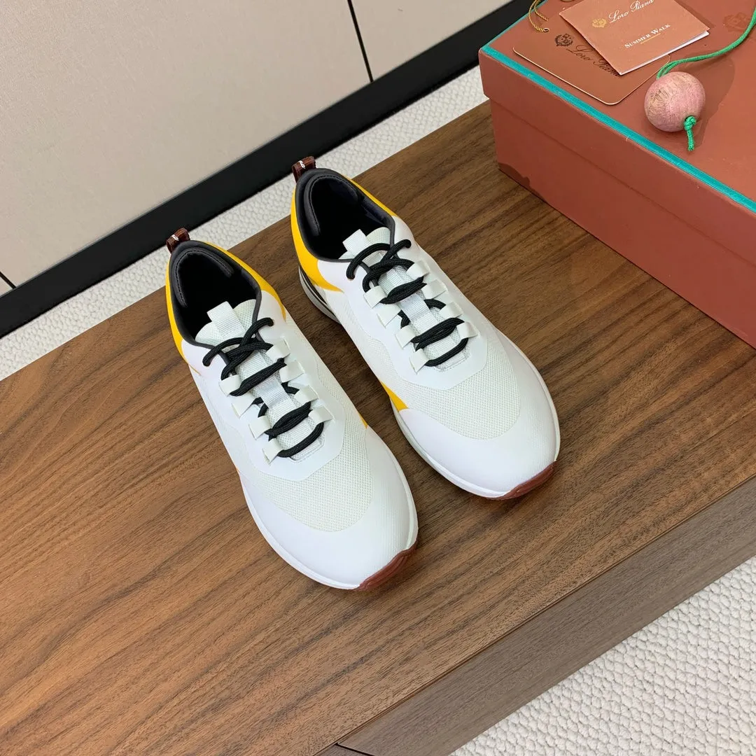 LP Week-End Walk Sneaker In White Mix Black Yellow Mesh Fabric 984413