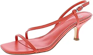 Marc Fisher Womens Gove Leather Slingback Heel Sandals Orange 9.5 Medium (B,M)