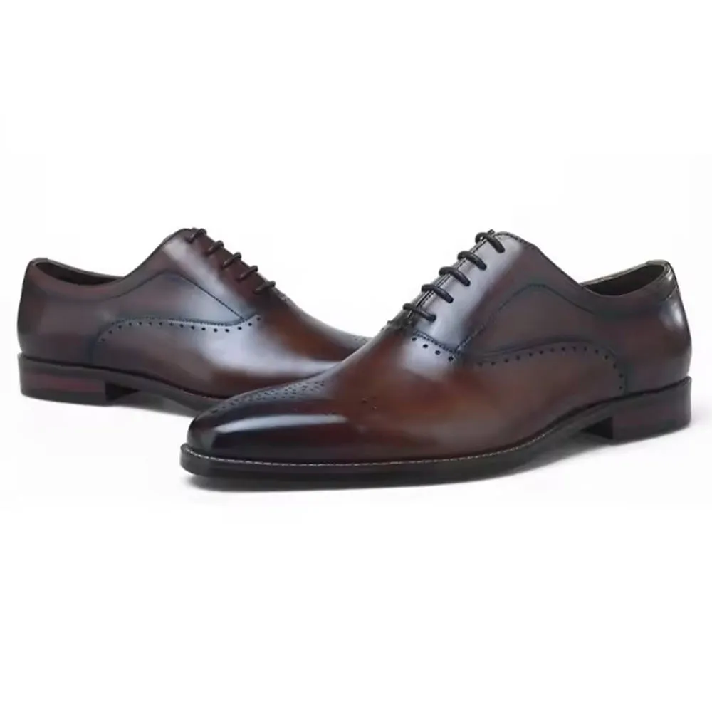 Men's Elegant Handmade Cow Leather Oxford Dress Shoes
