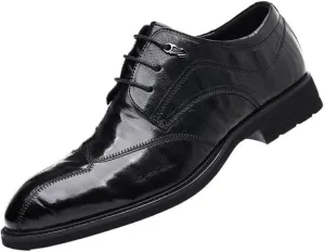 Mens Lace-up Derby Shoes Oxfords Pointed Toe Breathable Comfort Business Oxford Shoes