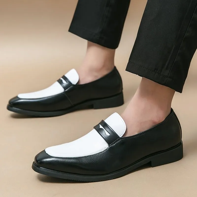 Men's Leather Loafers Pointed Shoes Casual Men Low-heel Shoes