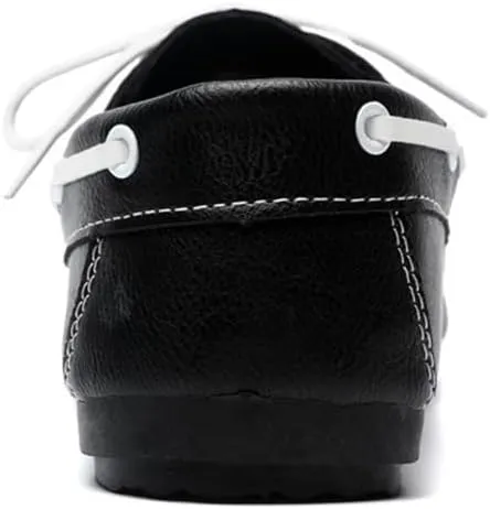 Men's Loafers Apron Toe PU Leather Moccasins Shoes Lace Up Resistant Lightweight Flat Heel Fashion Slip On