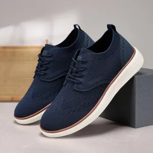 Men’s Oxford Sneakers – Breathable Knit, Cushioned Comfort