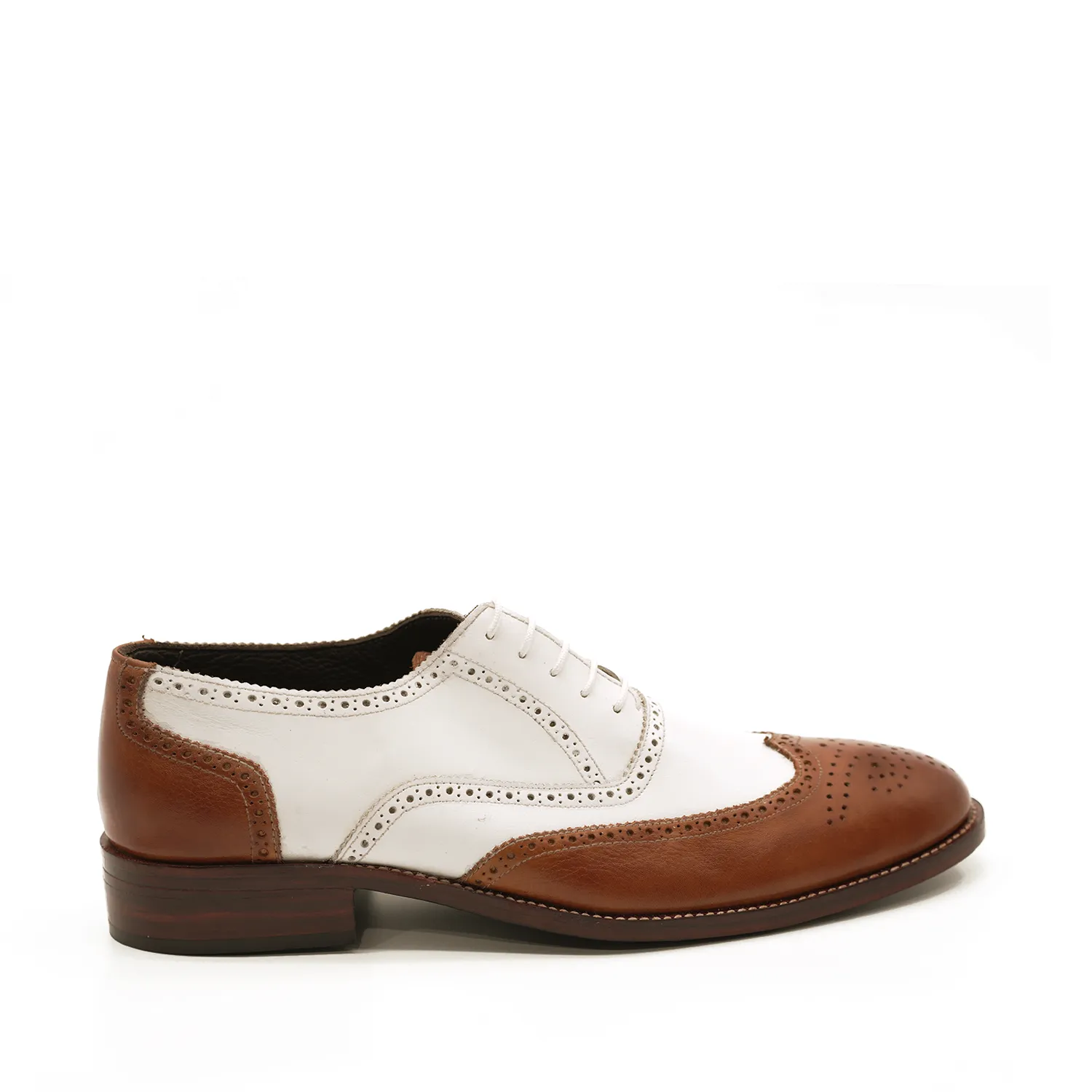 Men's Wingtip Brogue Lace-Up Full-Grain Leather Dress Shoes