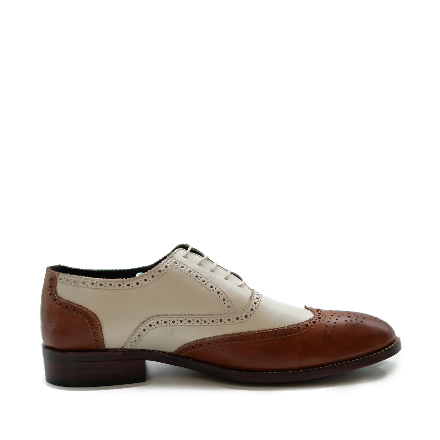 Men's Wingtip Brogue Lace-Up Full-Grain Leather Dress Shoes