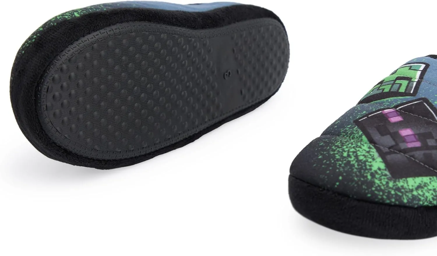 Minecraft Boys Graffiti Style Slip On Loafer Slippers | Slip-On Indoor Shoes for Kids Multicoloured Gaming Footwear for Boys