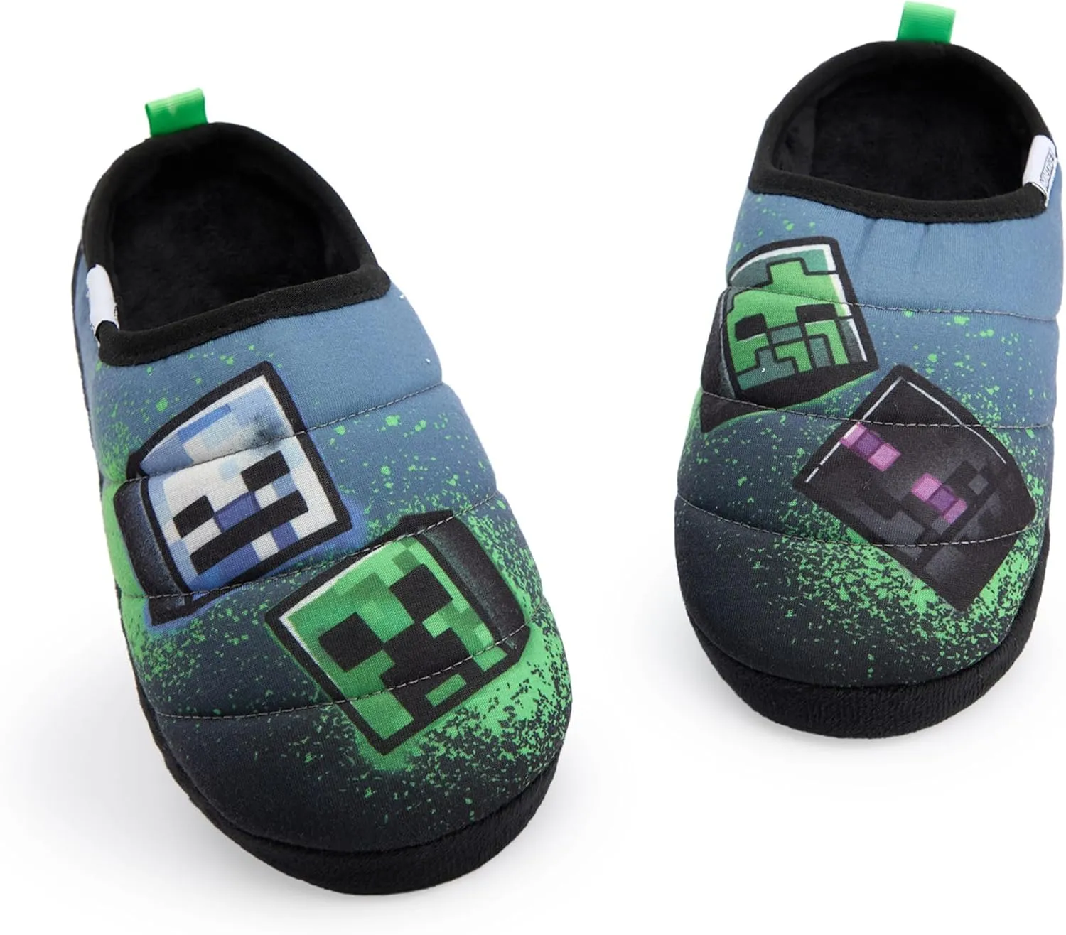 Minecraft Boys Graffiti Style Slip On Loafer Slippers | Slip-On Indoor Shoes for Kids Multicoloured Gaming Footwear for Boys