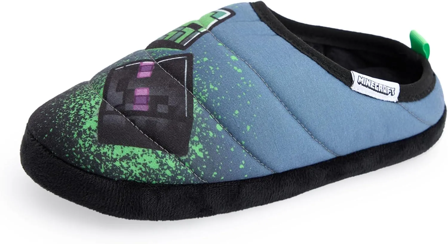 Minecraft Boys Graffiti Style Slip On Loafer Slippers | Slip-On Indoor Shoes for Kids Multicoloured Gaming Footwear for Boys