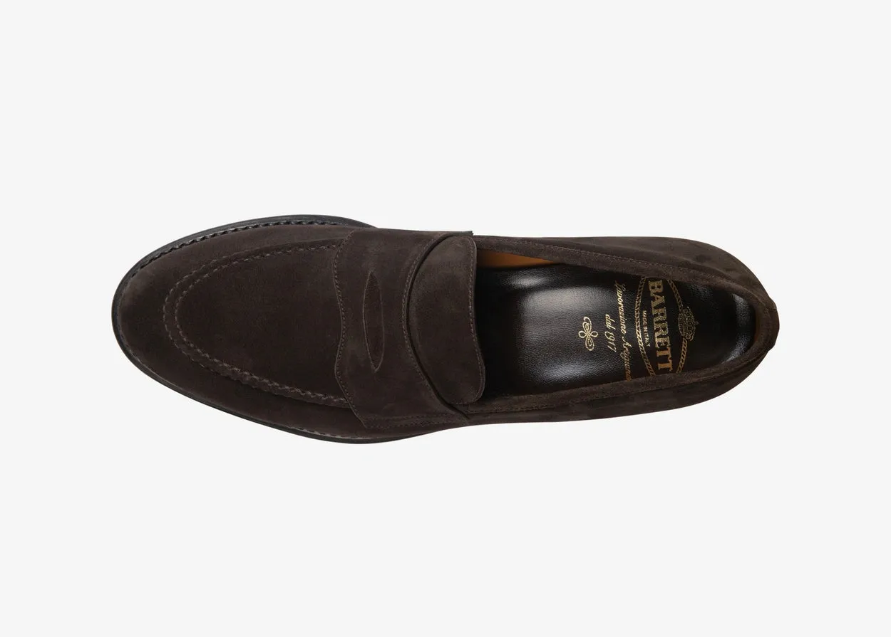 Mocassino con fascetta in suede testa di moro