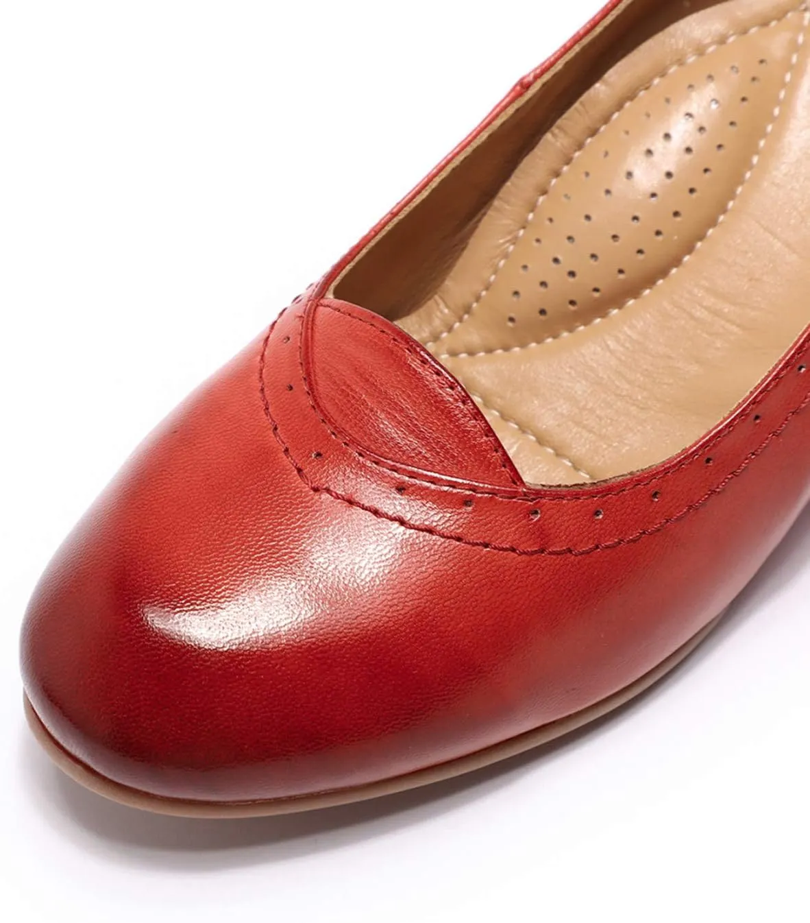 Mona flying Women's Leather Closed Toe 2 Inch Mid Wedges Heels with Arch Support Round Toe Comfortable Dress Pumps for Women Ladies