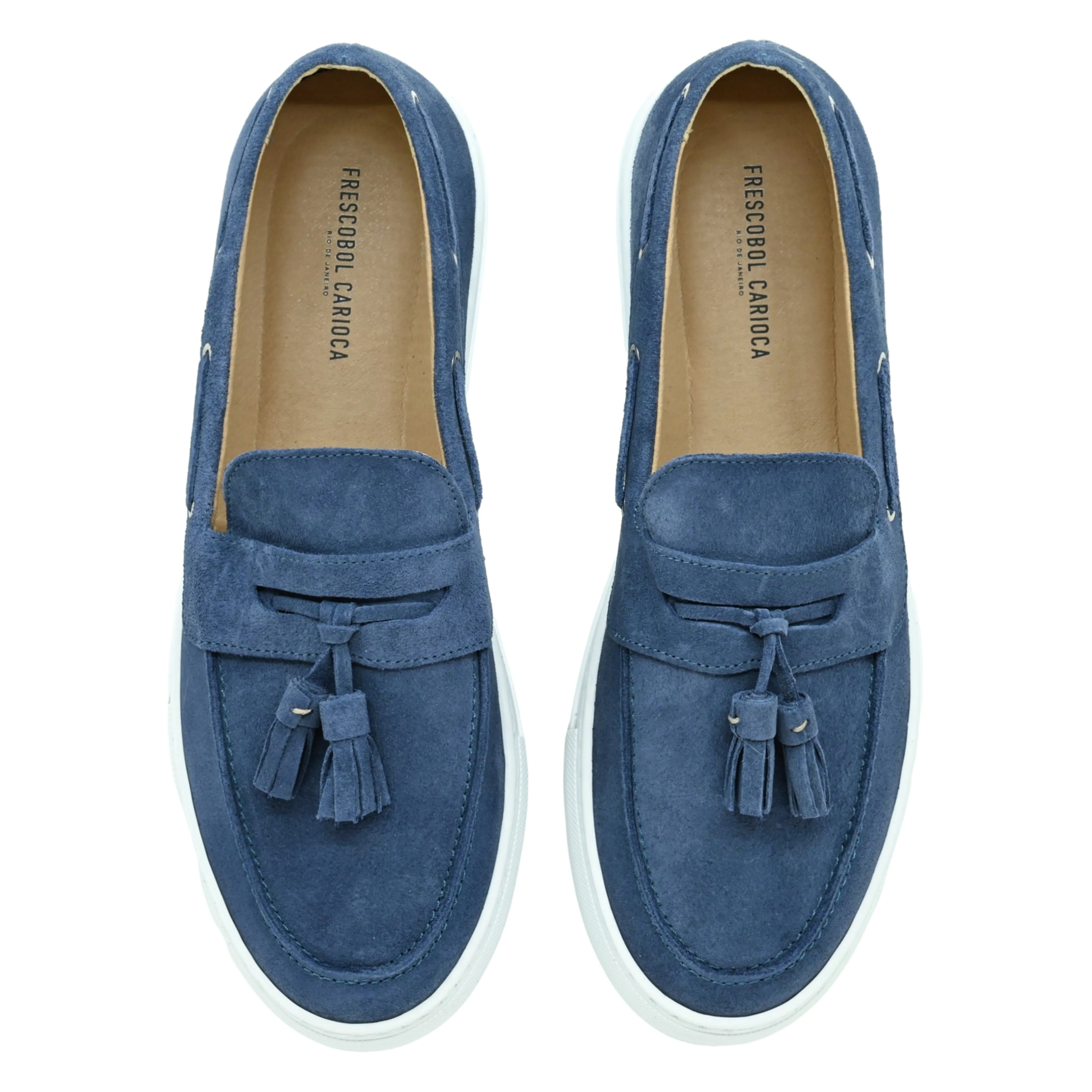 Monta Suede Deck Loafers Denim Blue