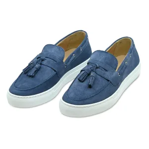 Monta Suede Deck Loafers Denim Blue