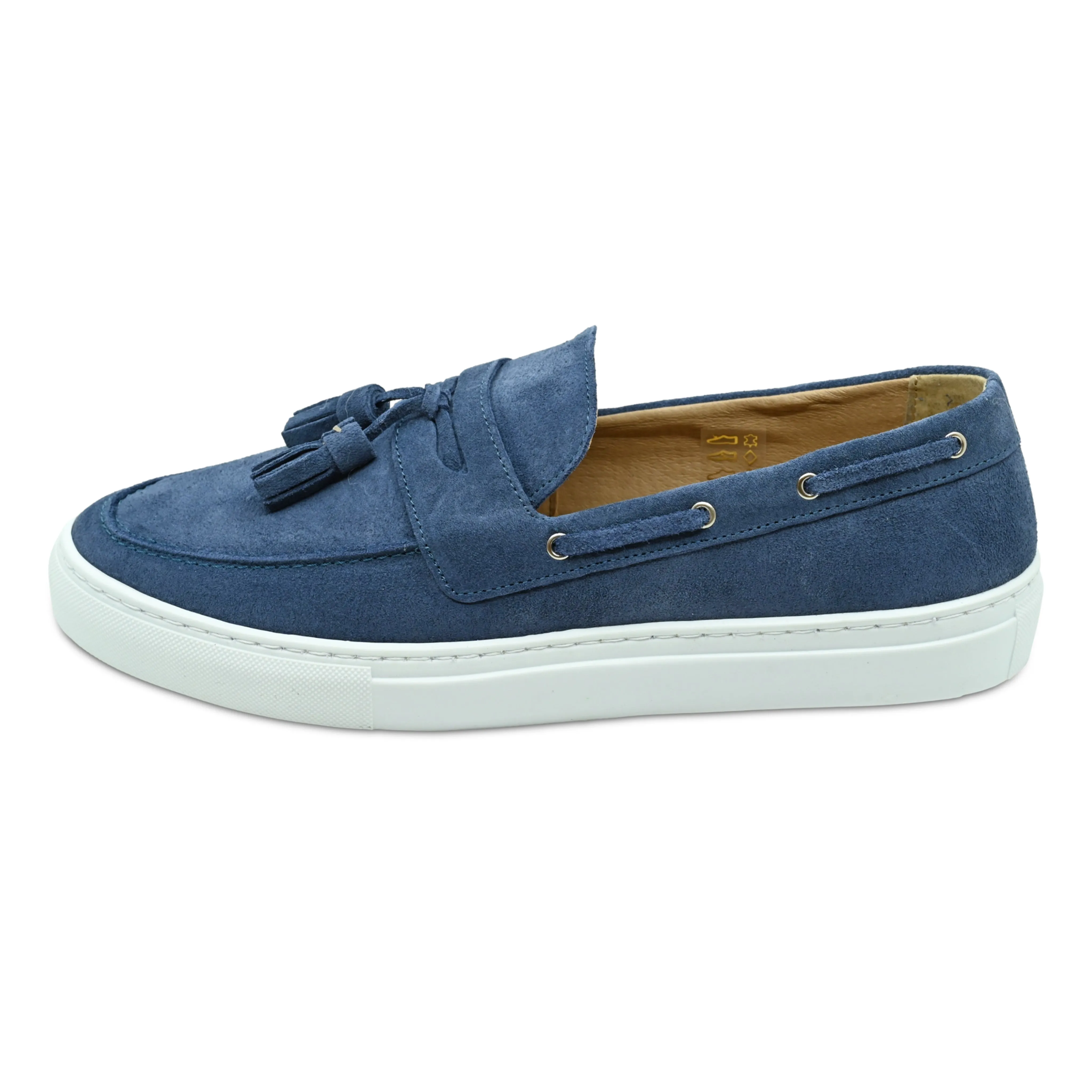 Monta Suede Deck Loafers Denim Blue