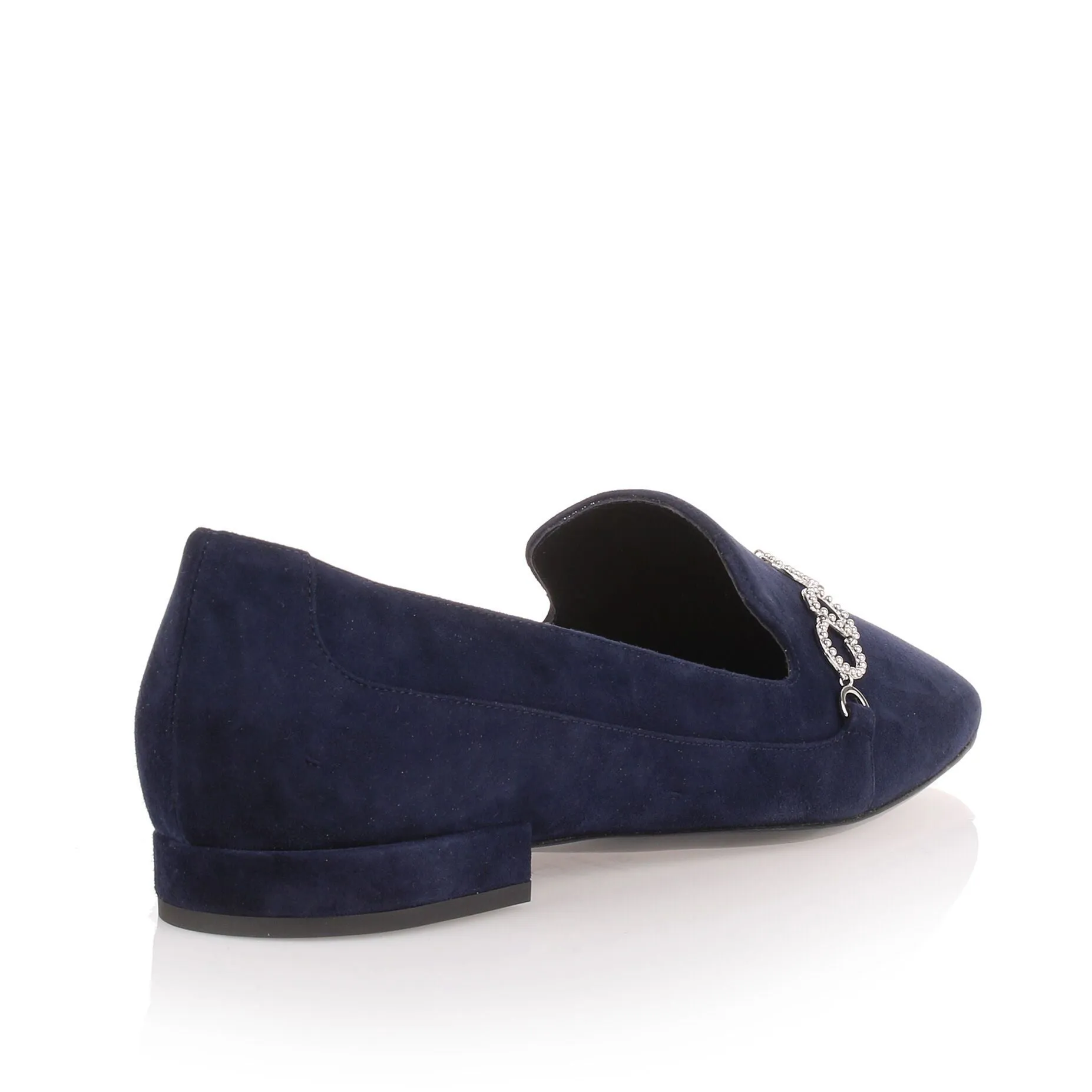 Navy suede loafer